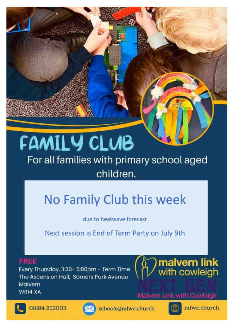 Family Club – Cancelled this week